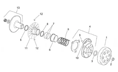 Rear pulley - clutch