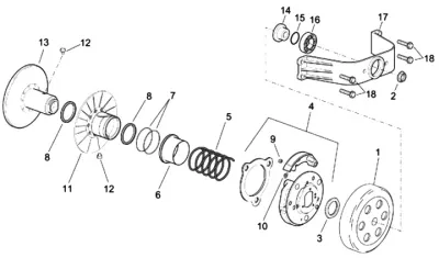 Rear pulley - clutch