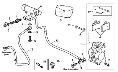 Rear brake caliper