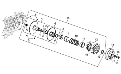 Rear pulley - clutch