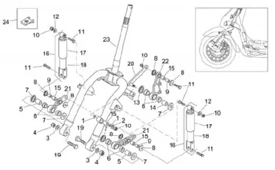 Fork front wheel