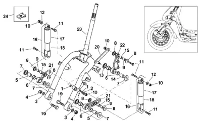 Fork front wheel