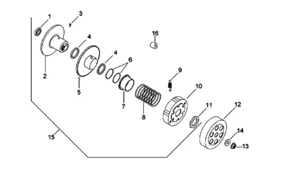 Rear pulley - clutch