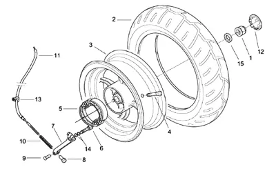 Rear wheel (drum brake)