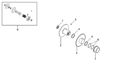 Rear pulley - clutch