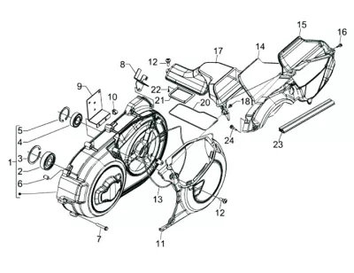 Tapa carcasa de motor