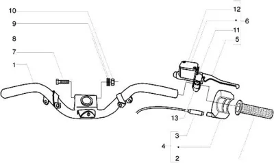 Handlebar - brake master cylinder right
