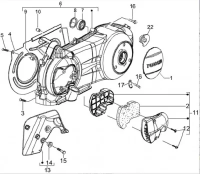 Tapa carcasa de motor