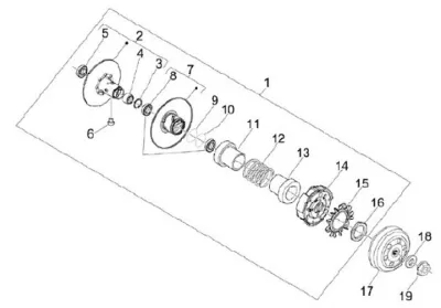 Rear pulley - clutch