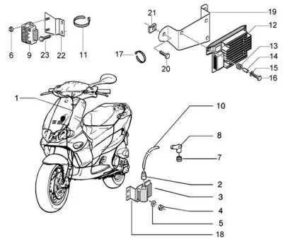 Wiring harness - regulator - high tension coil