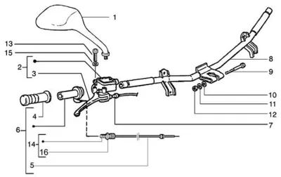 Handlebar - brake master cylinder right