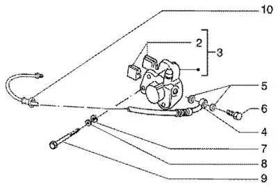Front brake caliper - brake hose