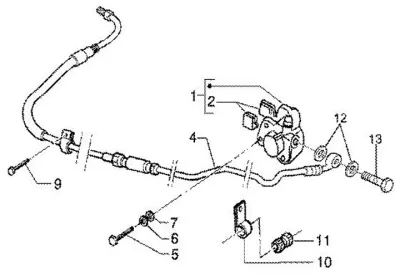 Rear brake caliper - brake hose
