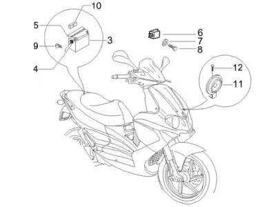 Starter switch - battery - horn