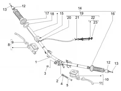 Handlebar - brake master cylinder