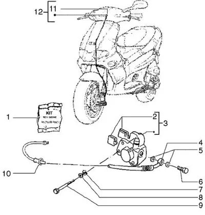 Front brake caliper - brake hose
