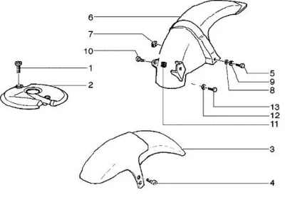 Front mudguard - rear mudguard