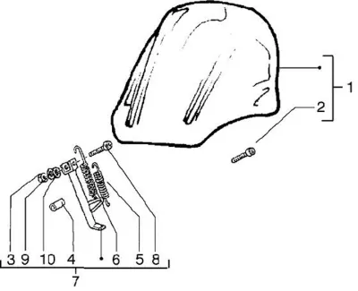 Windscreen - side stand