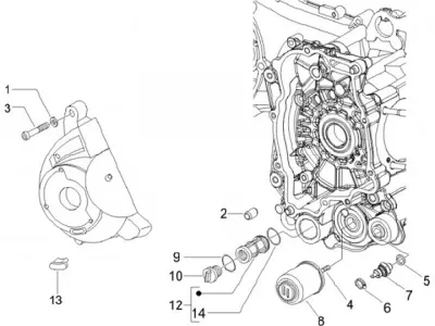 Ignition cover - oil filter