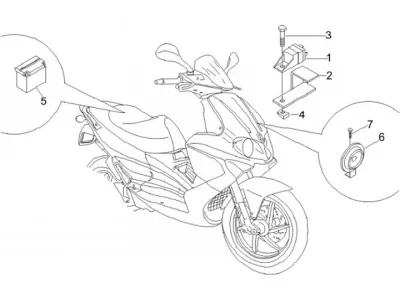 Starter switch - battery - horn