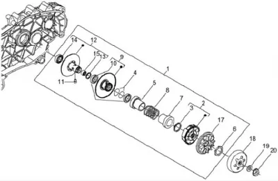 Rear pulley - clutch