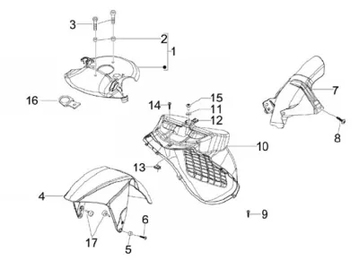 Front mudguard - rear mudguard