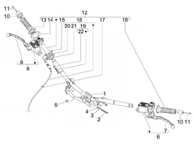 Handlebar - brake master cylinder