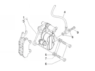 Front brake caliper - brake hose