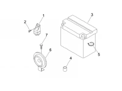 Starter switch - battery - horn