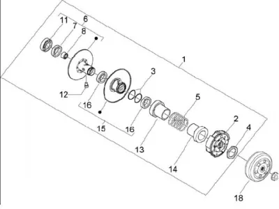 Rear pulley - clutch