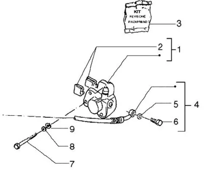Front brake caliper - brake hose