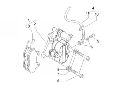 Front brake caliper - brake hose