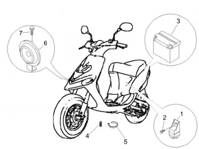 Starter switch - battery - horn