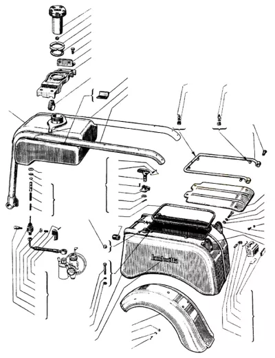 Réservoir, boîte à gants