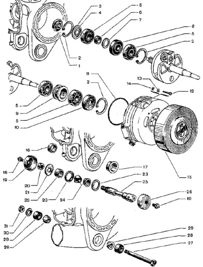 crankshaft bearings, engine mount