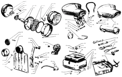 apparecchiature elettriche, selle, bauletto, attre