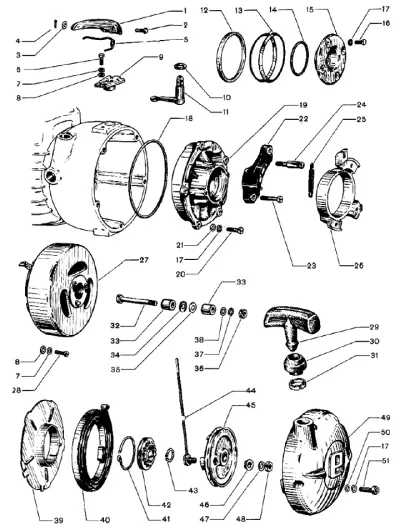 Hand-pull starter unit (manual retard system)