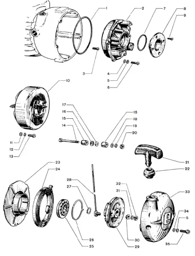 Hand-pull starter unit (automatic advance system )