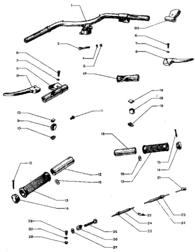 handlebar, bowden cable