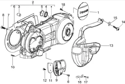 Tapa carcasa de motor