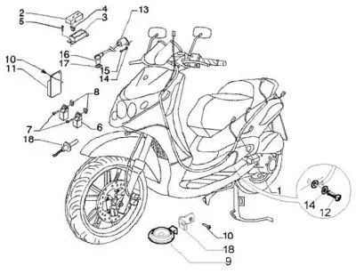 Wiring harness - high tension coil - horn