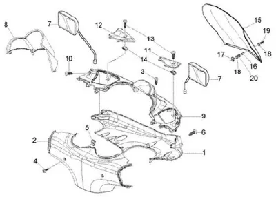 Handlebar top - mirrors