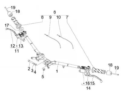 Handlebar - brake master cylinder