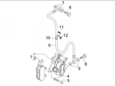 Front brake caliper - brake hose
