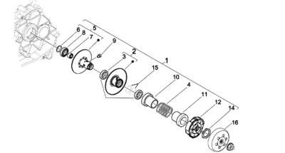 Puleggia posteriore - frizione