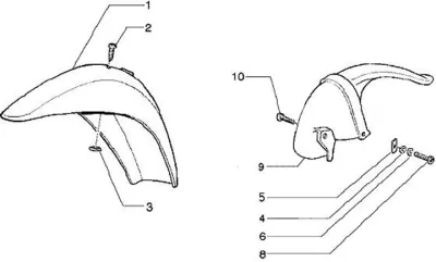 Front mudguard - rear mudguard