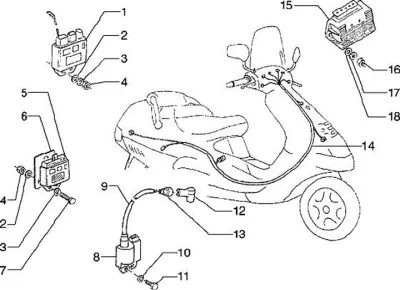 Wiring harness - regulator - high tension coil