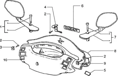 Handlebar top - mirrors