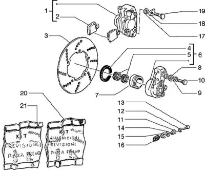 Front brake caliper - brake disc