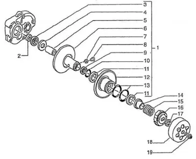 Rear pulley - clutch